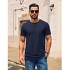 COOFANDY Men’s T Shirt Short Sleeve Casual Crew Neck Basic Tee Shirts(Navy Blue)