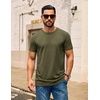 COOFANDY Men’s T Shirt Short Sleeve Casual Crew Neck Basic Tee Shirts(Olive Green)