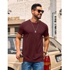 COOFANDY Men’s T Shirt Short Sleeve Casual Crew Neck Basic Tee Shirts(Vine Red)