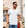 COOFANDY Men’s T Shirt Short Sleeve Casual Crew Neck Basic Tee Shirts(White)