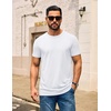 COOFANDY Men’s T Shirt Short Sleeve Casual Crew Neck Basic Tee Shirts(White)