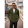 COOFANDY Mens Zip Up Cardigan Sweater Slim Fit Casual Full Zipper Sweaters(Army Green)