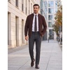 COOFANDY Mens Zip Up Cardigan Sweater Slim Fit Casual Full Zipper Sweaters(Brown)