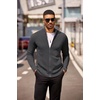 COOFANDY Mens Zip Up Cardigan Sweater Slim Fit Casual Full Zipper Sweaters(Dark Gray)