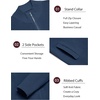 COOFANDY Mens Zip Up Cardigan Sweater Slim Fit Casual Full Zipper Sweaters(Deep Blue)