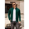 COOFANDY Mens Zip Up Cardigan Sweater Slim Fit Casual Full Zipper Sweaters(Green)