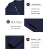 COOFANDY Mens Zip Up Cardigan Sweater Slim Fit Casual Full Zipper Sweaters(Navy Blue)