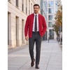COOFANDY Mens Zip Up Cardigan Sweater Slim Fit Casual Full Zipper Sweaters(Red)