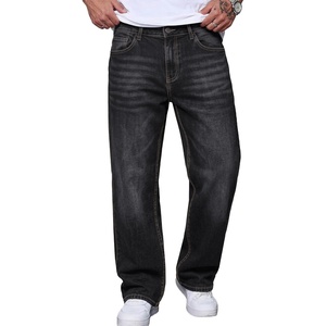 COOFANDY Mens Baggy Jeans Wide Leg Stretch Denim Casual Pants(Black)