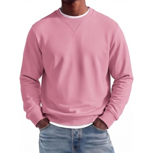COOFANDY Mens Crewneck Sweatshirt Lightweight Casual Fall Winter Pullovers(Guava)