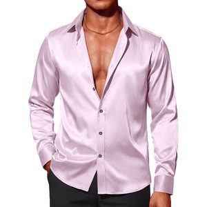 COOFANDY Men’s Stain Dress Shirts Jacquard Long Sleeve Floral Button Up Shirts Party Prom Wedding Shirt(Lavender)