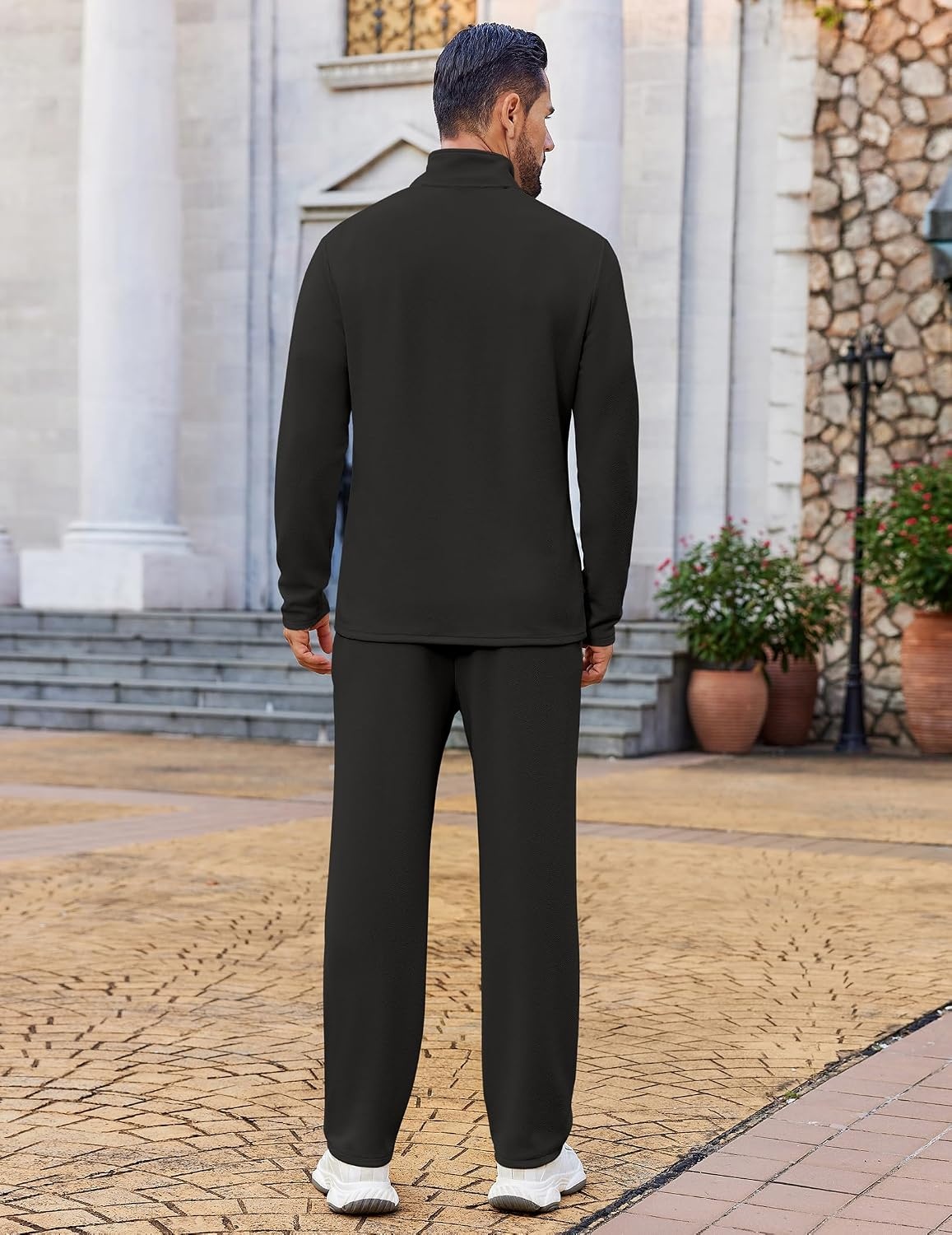 image:imageCOOFANDY Mens Track suit 2 Piece Athletic Sweatsuit Casual Sport Outfit SetAll Black
