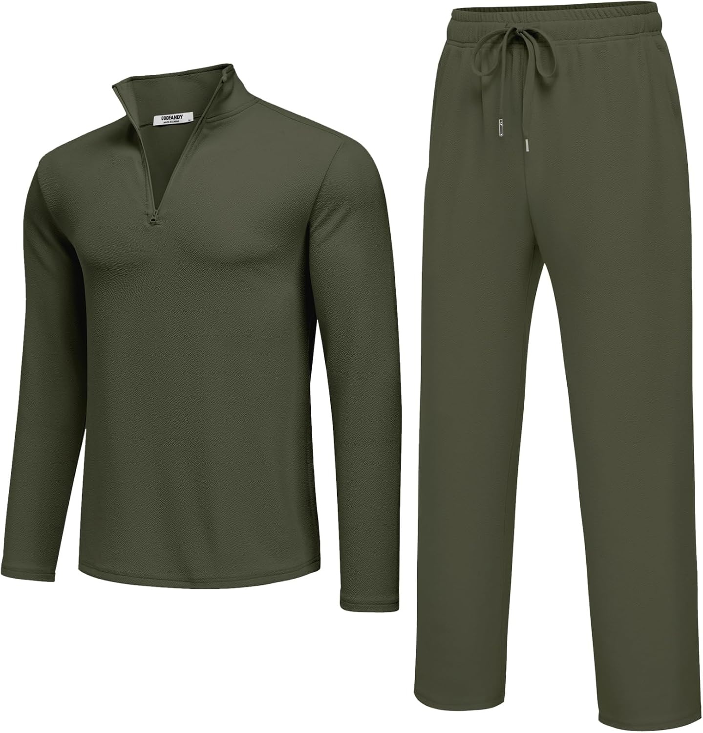 image:imageCOOFANDY Mens Track suit 2 Piece Athletic Sweatsuit Casual Sport Outfit SetArmy Green