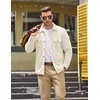 COOFANDY Mens Fleece Shacket Button Down Shirt Jacket Winter Warm Coat(Beige)