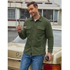COOFANDY Mens Fleece Shacket Button Down Shirt Jacket Winter Warm Coat(Dark Green)