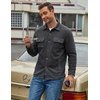COOFANDY Mens Fleece Shacket Button Down Shirt Jacket Winter Warm Coat(Dark Grey)
