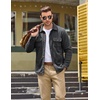 COOFANDY Mens Fleece Shacket Button Down Shirt Jacket Winter Warm Coat(Dark Grey)