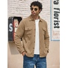 COOFANDY Mens Fleece Shacket Button Down Shirt Jacket Winter Warm Coat(Khaki)