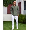 COOFANDY Mens Quarter Zip Pullover Lightweight Mock Neck Sweatshirt Regualer Fit Casual Shirt(Army Green)