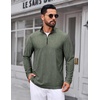 COOFANDY Mens Quarter Zip Pullover Lightweight Mock Neck Sweatshirt Regualer Fit Casual Shirt(Army Green)