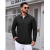 COOFANDY Mens Quarter Zip Pullover Lightweight Mock Neck Sweatshirt Regualer Fit Casual Shirt(Black)