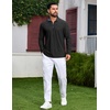 COOFANDY Mens Quarter Zip Pullover Lightweight Mock Neck Sweatshirt Regualer Fit Casual Shirt(Black)