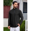 COOFANDY Mens Quarter Zip Pullover Lightweight Mock Neck Sweatshirt Regualer Fit Casual Shirt(Black)
