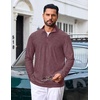 COOFANDY Mens Quarter Zip Pullover Lightweight Mock Neck Sweatshirt Regualer Fit Casual Shirt(Brick Red)