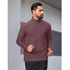 COOFANDY Mens Quarter Zip Pullover Lightweight Mock Neck Sweatshirt Regualer Fit Casual Shirt(Brick Red)