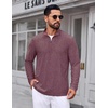 COOFANDY Mens Quarter Zip Pullover Lightweight Mock Neck Sweatshirt Regualer Fit Casual Shirt(Brick Red)