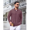 COOFANDY Mens Quarter Zip Pullover Lightweight Mock Neck Sweatshirt Regualer Fit Casual Shirt(Brick Red)