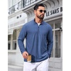 COOFANDY Mens Quarter Zip Pullover Lightweight Mock Neck Sweatshirt Regualer Fit Casual Shirt(Deep Blue)