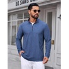 COOFANDY Mens Quarter Zip Pullover Lightweight Mock Neck Sweatshirt Regualer Fit Casual Shirt(Deep Blue)