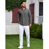 COOFANDY Mens Quarter Zip Pullover Lightweight Mock Neck Sweatshirt Regualer Fit Casual Shirt(Grey Heather)