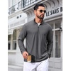 COOFANDY Mens Quarter Zip Pullover Lightweight Mock Neck Sweatshirt Regualer Fit Casual Shirt(Grey Heather)