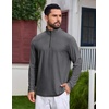 COOFANDY Mens Quarter Zip Pullover Lightweight Mock Neck Sweatshirt Regualer Fit Casual Shirt(Grey Heather)