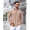 COOFANDY Mens Quarter Zip Pullover Lightweight Mock Neck Sweatshirt Regualer Fit Casual Shirt(Khaki)