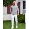 COOFANDY Mens Quarter Zip Pullover Lightweight Mock Neck Sweatshirt Regualer Fit Casual Shirt(Light Grey)