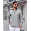 COOFANDY Mens Quarter Zip Pullover Lightweight Mock Neck Sweatshirt Regualer Fit Casual Shirt(Light Grey)