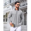 COOFANDY Mens Quarter Zip Pullover Lightweight Mock Neck Sweatshirt Regualer Fit Casual Shirt(Light Grey)