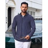 COOFANDY Mens Quarter Zip Pullover Lightweight Mock Neck Sweatshirt Regualer Fit Casual Shirt(Navy)