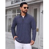 COOFANDY Mens Quarter Zip Pullover Lightweight Mock Neck Sweatshirt Regualer Fit Casual Shirt(Navy)