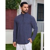 COOFANDY Mens Quarter Zip Pullover Lightweight Mock Neck Sweatshirt Regualer Fit Casual Shirt(Navy)