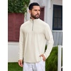 COOFANDY Mens Quarter Zip Pullover Lightweight Mock Neck Sweatshirt Regualer Fit Casual Shirt(Off-white)