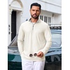 COOFANDY Mens Quarter Zip Pullover Lightweight Mock Neck Sweatshirt Regualer Fit Casual Shirt(Off-white)