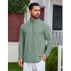 COOFANDY Mens Quarter Zip Pullover Lightweight Mock Neck Sweatshirt Regualer Fit Casual Shirt(Sea Green)