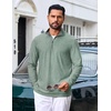COOFANDY Mens Quarter Zip Pullover Lightweight Mock Neck Sweatshirt Regualer Fit Casual Shirt(Sea Green)