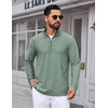 COOFANDY Mens Quarter Zip Pullover Lightweight Mock Neck Sweatshirt Regualer Fit Casual Shirt(Sea Green)