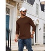COOFANDY Men’s T Shirts Long Sleeve Cotton Blend T-Shirts Casual Crew Neck Soft Basic Tee Shirts(Brown)