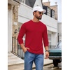 COOFANDY Men’s T Shirts Long Sleeve Cotton Blend T-Shirts Casual Crew Neck Soft Basic Tee Shirts(Red)